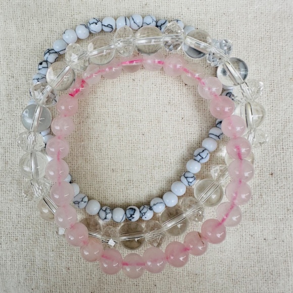 Love and Happiness Crystal bracelets - set of 3 - Picture 4 of 4